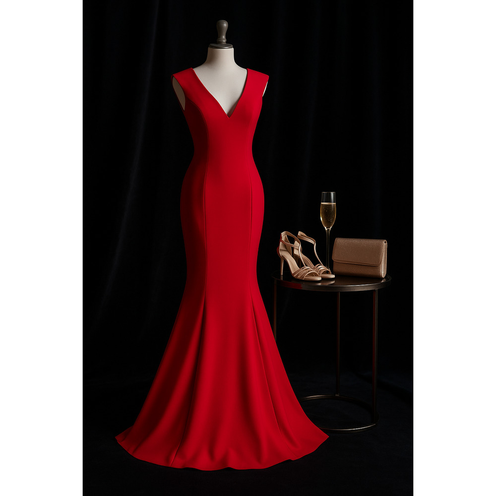 Jay Godfrey Red Cutout Back Sleeveless Mermaid Gown Women’s Size 2 Formal Dress